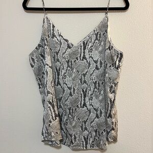 Express Snake-Print Spaghetti Strap Cami - Black & White